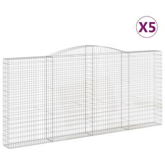 vidaXL kaarekujulised gabioonkorvid 5 tk, 400x30x180/200 cm, raud цена и информация | Заборы и принадлежности к ним | kaup24.ee