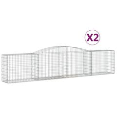 vidaXL kaarekujulised gabioonkorvid 2 tk, 400x50x80/100 cm, raud цена и информация | Заборы и принадлежности к ним | kaup24.ee