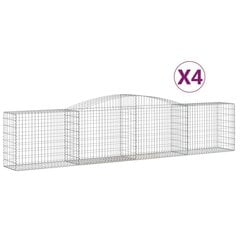 vidaXL kaarekujulised gabioonkorvid 4 tk, 400x50x80/100 cm, raud hind ja info | Aiad ja tarvikud | kaup24.ee