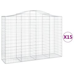 vidaXL kaarekujulised gabioonkorvid 15 tk, 200x50x140/160 cm, raud hind ja info | Aiad ja tarvikud | kaup24.ee