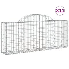 vidaXL kaarekujulised gabioonkorvid 11 tk, 200x30x80/100 cm, raud hind ja info | Aiad ja tarvikud | kaup24.ee