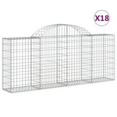 vidaXL kaarekujulised gabioonkorvid 18 tk, 200x30x80/100 cm, raud цена и информация | Заборы и принадлежности к ним | kaup24.ee