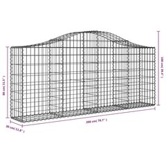 vidaXL kaarekujulised gabioonkorvid 40 tk, 200x30x80/100 cm, raud hind ja info | Aiad ja tarvikud | kaup24.ee