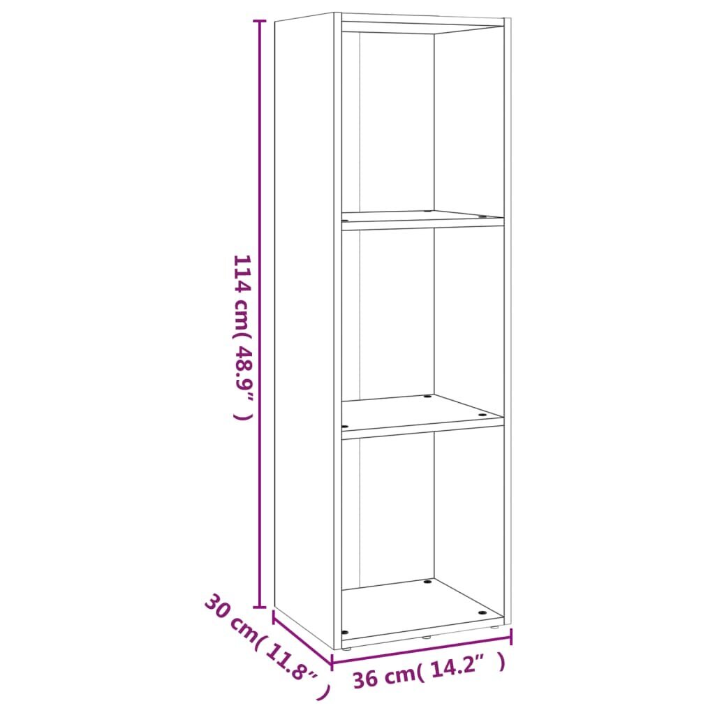 vidaXL raamaturiiul/telerikapp, pruun tamm, 36x30x114 cm, tehispuit цена и информация | Riiulid | kaup24.ee