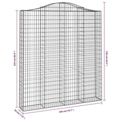vidaXL kaarekujulised gabioonkorvid 2 tk, 200x30x220/240 cm, raud hind ja info | Aiad ja tarvikud | kaup24.ee