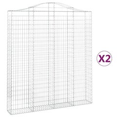 vidaXL kaarekujulised gabioonkorvid 2 tk, 200x30x220/240 cm, raud hind ja info | Aiad ja tarvikud | kaup24.ee