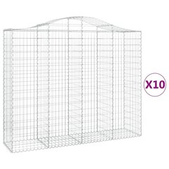 vidaXL kaarekujulised gabioonkorvid 10 tk, 200x50x160/180 cm, raud hind ja info | Aiad ja tarvikud | kaup24.ee