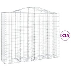 vidaXL kaarekujulised gabioonkorvid 15 tk, 200x50x160/180 cm, raud hind ja info | Aiad ja tarvikud | kaup24.ee
