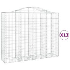 vidaXL kaarekujulised gabioonkorvid 13 tk, 200x50x160/180 cm, raud hind ja info | Aiad ja tarvikud | kaup24.ee