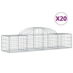 vidaXL kaarekujulised gabioonkorvid 20 tk, 200x50x40/60 cm, raud цена и информация | Заборы и принадлежности к ним | kaup24.ee