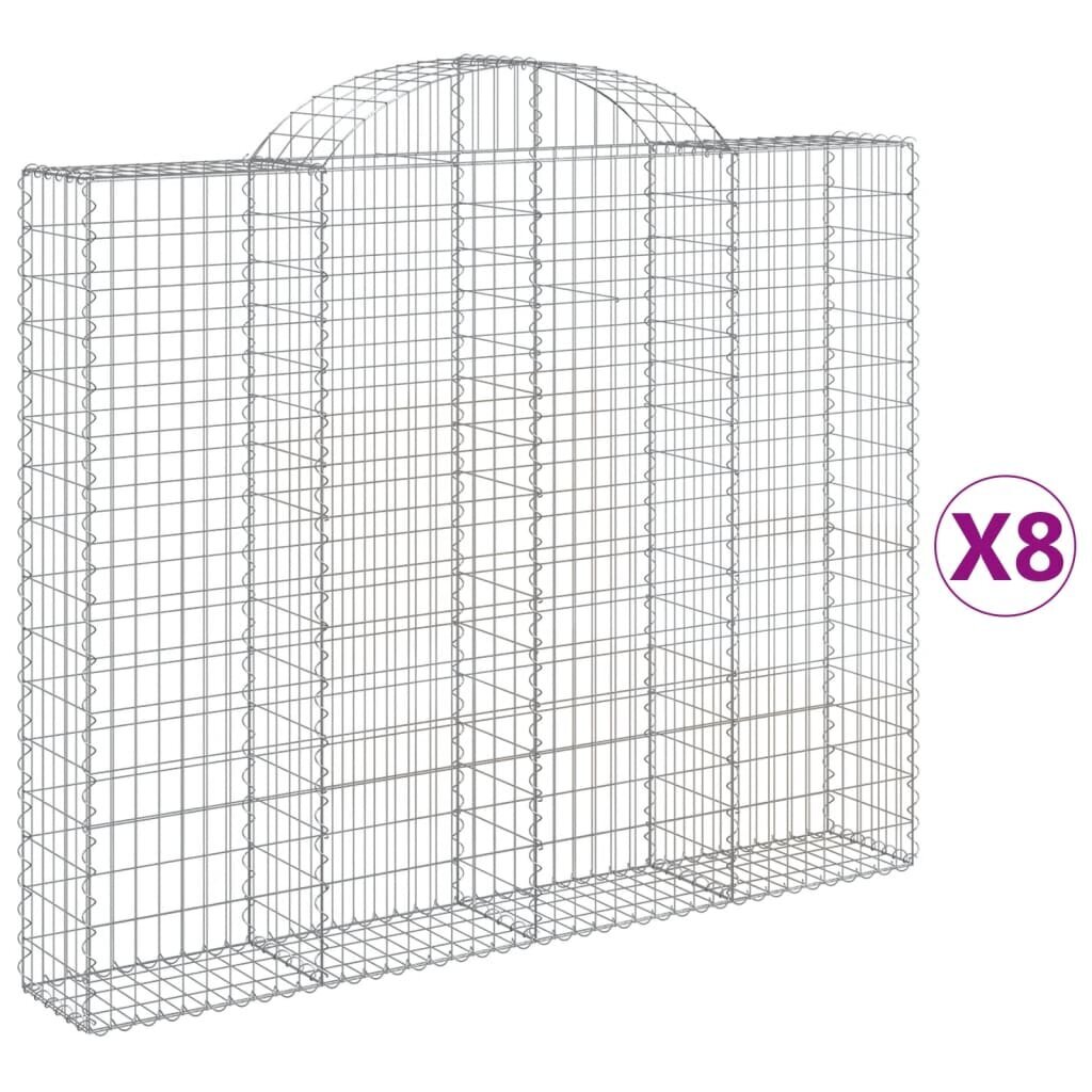 vidaXL kaarekujulised gabioonkorvid 8 tk, 200x30x160/180 cm, raud hind ja info | Aiad ja tarvikud | kaup24.ee