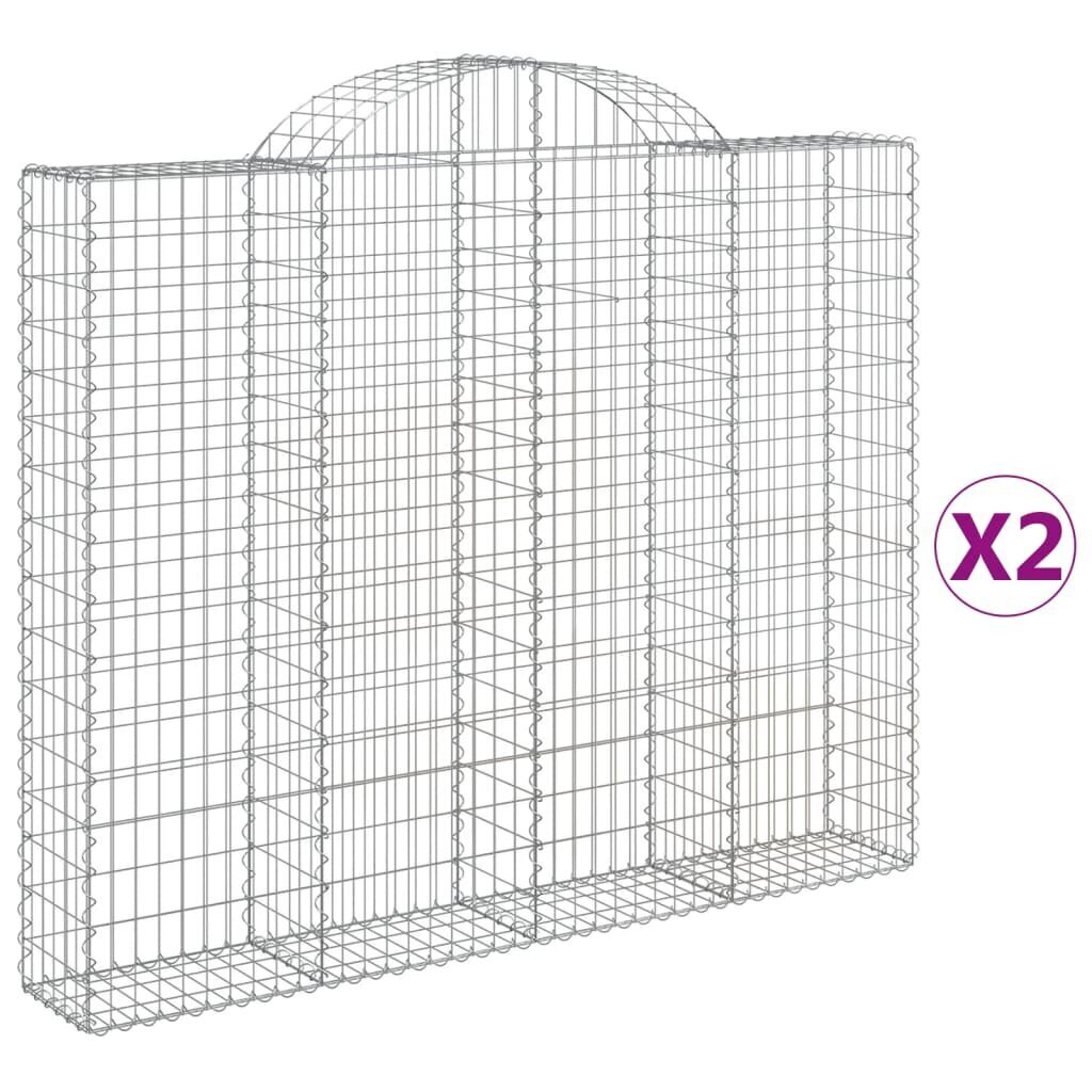 vidaXL kaarekujulised gabioonkorvid 2 tk, 200x30x160/180 cm, raud hind ja info | Aiad ja tarvikud | kaup24.ee