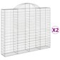 vidaXL kaarekujulised gabioonkorvid 2 tk, 200x30x160/180 cm, raud hind ja info | Aiad ja tarvikud | kaup24.ee