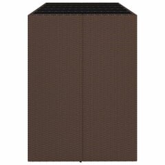 vidaXL baarilaud klaasplaadiga, pruun, 185 x 80 x 110 cm, polürotang цена и информация | Садовые столы и столики | kaup24.ee