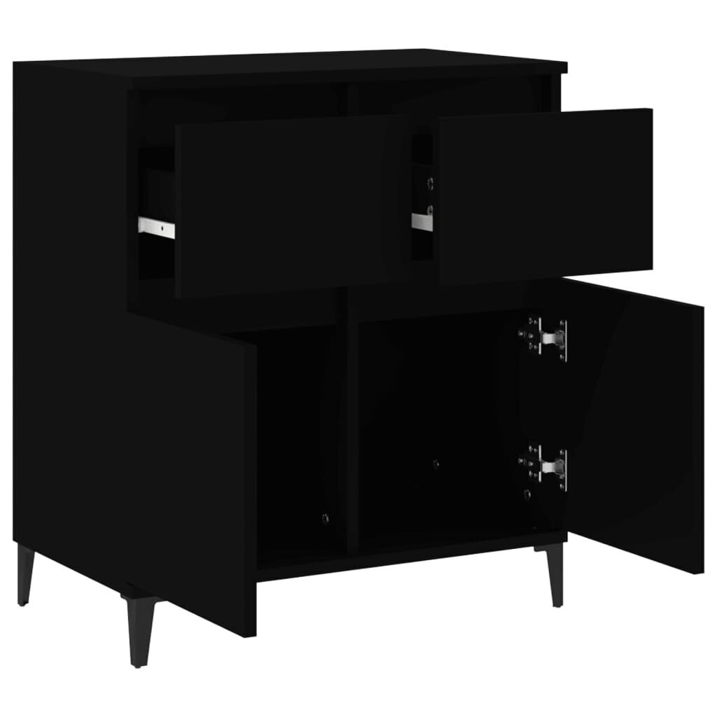 vidaXL puhvetkapp, must, 60 x 35 x 70 cm, tehispuit hind ja info | Elutoa väikesed kapid | kaup24.ee