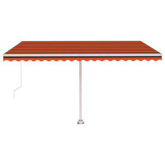 vidaXL varikatus LEDiga, 450x350 cm, oranž/pruun цена и информация | Зонты, маркизы, стойки | kaup24.ee