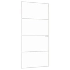 vidaXL siseuks, valge, 93x201,5 cm, karastatud klaas/alumiinium, õhuke hind ja info | Siseuksed | kaup24.ee
