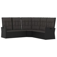 Садовый набор с подушками, 3 части, чёрный цена и информация | Комплекты уличной мебели | kaup24.ee