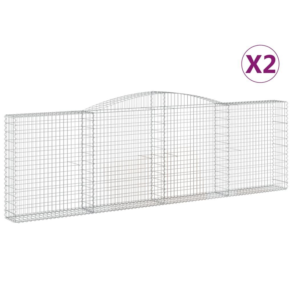 vidaXL kaarekujulised gabioonkorvid 2 tk, 400x30x120/140 cm, raud hind ja info | Aiad ja tarvikud | kaup24.ee