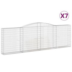 vidaXL kaarekujulised gabioonkorvid 7 tk, 400x30x120/140 cm, raud цена и информация | Заборы и принадлежности к ним | kaup24.ee