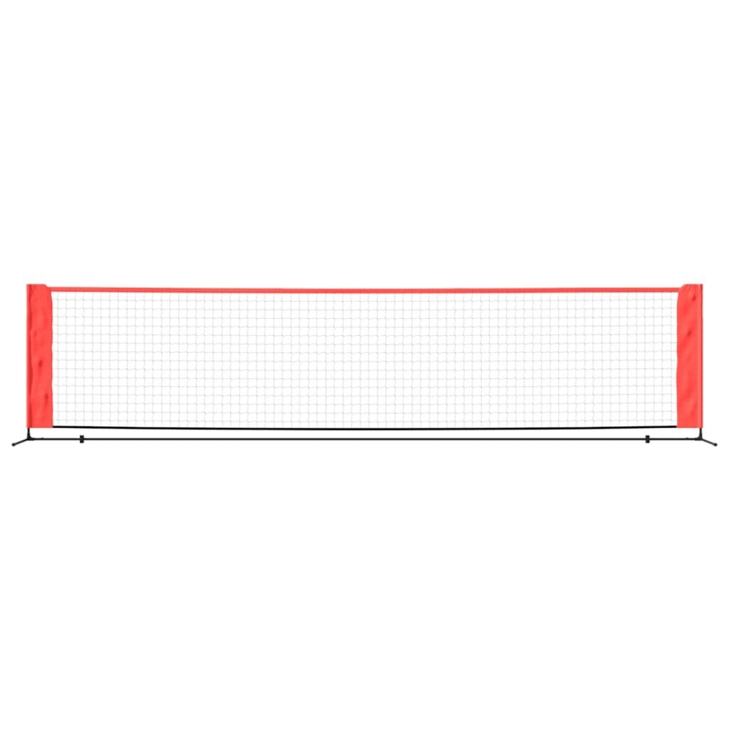 vidaXL tennisevõrk, must ja punane, 400 x 100 x 87 cm, polüester цена и информация | Välitennise tooted | kaup24.ee