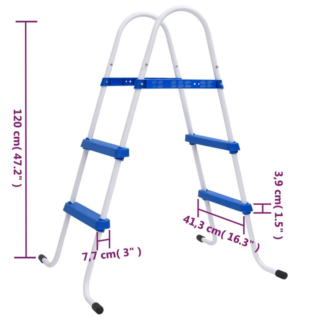 vidaXL basseiniredel, sinine ja valge, 84 cm, teras hind ja info | Basseinitehnika | kaup24.ee