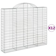 vidaXL kaarekujulised gabioonkorvid 12 tk, 200x30x160/180 cm, raud hind ja info | Aiad ja tarvikud | kaup24.ee