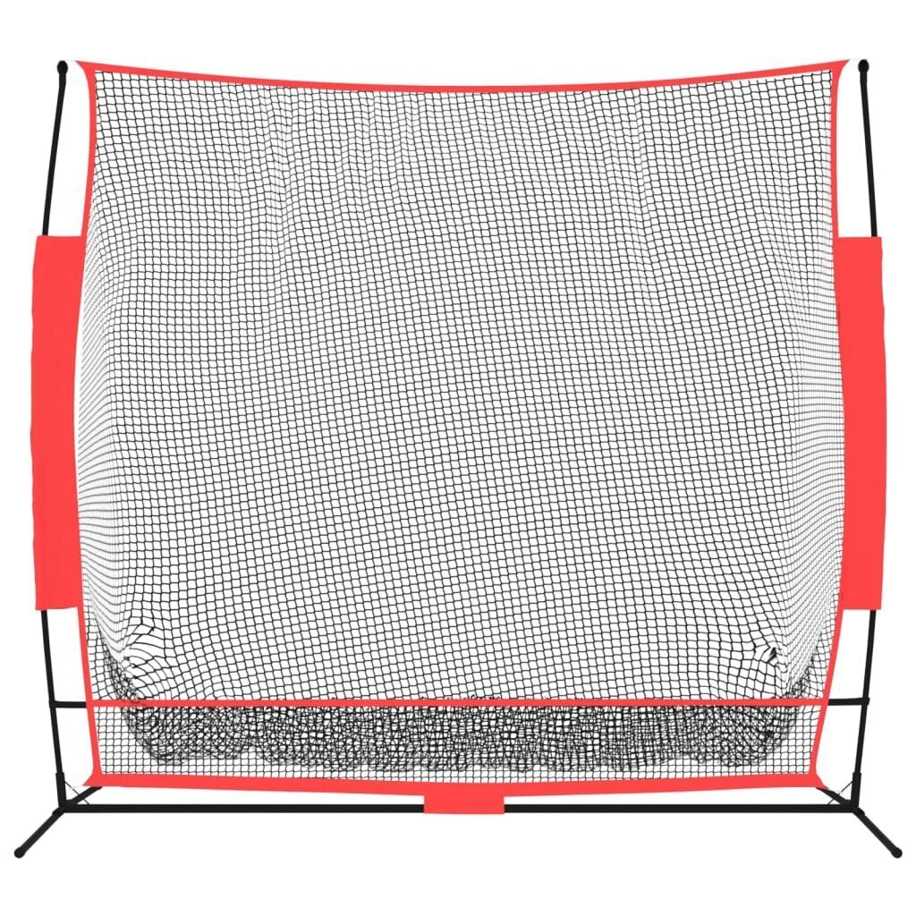 vidaXL pesapalli harjutusvõrk, must ja punane, 215 x 107 x 216 cm hind ja info | Pesapall | kaup24.ee