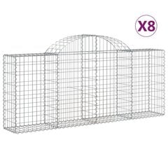 vidaXL kaarekujulised gabioonkorvid 8 tk, 200x30x80/100 cm, raud hind ja info | Aiad ja tarvikud | kaup24.ee