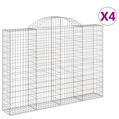 vidaXL kaarekujulised gabioonkorvid 4 tk, 200x30x140/160 cm, raud цена и информация | Заборы и принадлежности к ним | kaup24.ee