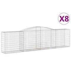 vidaXL kaarekujulised gabioonkorvid 8 tk, 400x50x100/120 cm, raud hind ja info | Aiad ja tarvikud | kaup24.ee