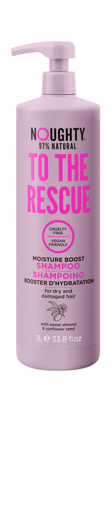 Niisutav šampoon kuivadele, kahjustatud juustele Noughty To The Rescue, 1L hind ja info | Šampoonid | kaup24.ee