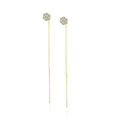 Позолоченные серебряные серьги-цепочки, Цветок Z1805EPG цена и информация | Серьги | kaup24.ee