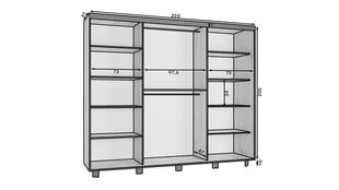 Шкаф ADRK Furniture Berke, 250 см, коричневый цена и информация | Шкафы | kaup24.ee