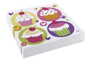 Cupcake salvrätikud 33x33cm 20tk/pk hind ja info | Ühekordsed nõud | kaup24.ee