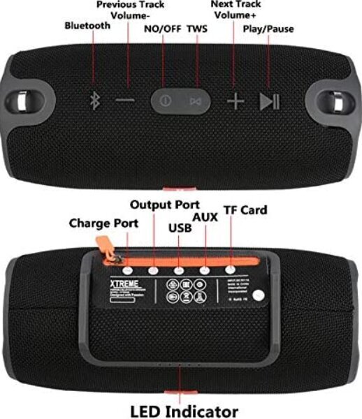 Xertmt kaasaskantav juhtmevaba Bluetooth kõlar, kolonn цена и информация | Kõlarid | kaup24.ee