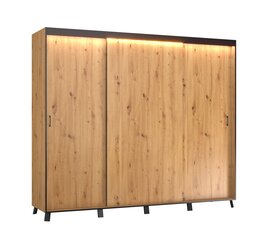 LED valgustusega riidekapp ADRK Furniture Bergamo, 250 cm, pruun hind ja info | Kapid | kaup24.ee