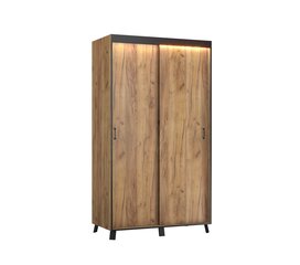 LED valgustusega riidekapp ADRK Furniture Bergamo, 150 cm, pruun hind ja info | Kapid | kaup24.ee