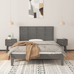 vidaXL seinale kinnitatav voodipeats, hall, 126x3x63 cm, männipuit hind ja info | Voodid | kaup24.ee