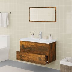 vidaXL vannitoamööblikomplekt, suitsutatud tamm, tehispuit hind ja info | Vannitoa komplektid | kaup24.ee