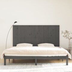 vidaXL seinale kinnitatav voodipeats, hall, 204x3x110 cm, männipuit hind ja info | Voodid | kaup24.ee