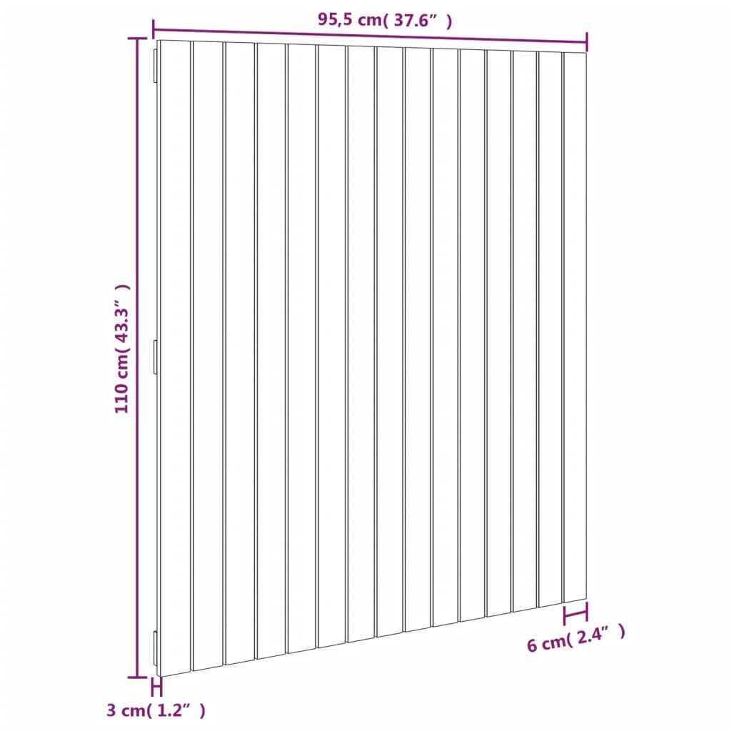 vidaXL seinale kinnitatav voodipeats, 95,5x3x110 cm, männipuit цена и информация | Voodid | kaup24.ee