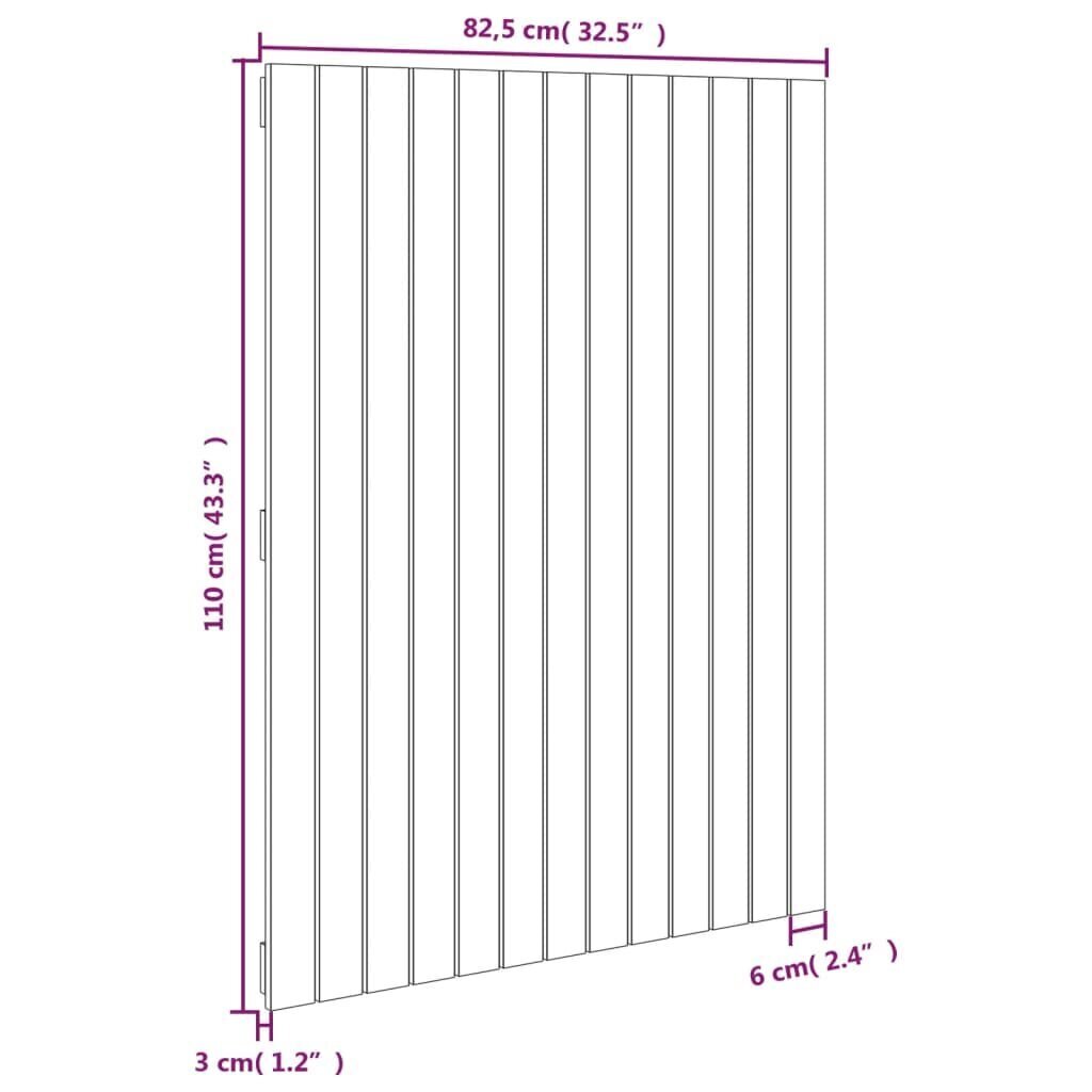 vidaXL seinale kinnitatav voodipeats, meepruun,82,5x3x110cm, männipuit hind ja info | Voodid | kaup24.ee