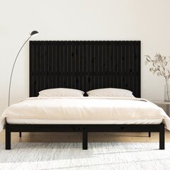 vidaXL seinale kinnitatav voodipeats, must, 185x3x110 cm, männipuit hind ja info | Voodid | kaup24.ee