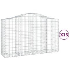 vidaXL kaarekujulised gabioonkorvid 13 tk, 200x50x120/140 cm, raud hind ja info | Aiad ja tarvikud | kaup24.ee