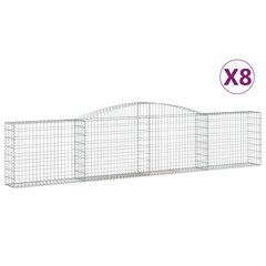 vidaXL kaarekujulised gabioonkorvid 8 tk, 400x30x80/100 cm, raud hind ja info | Aiad ja tarvikud | kaup24.ee