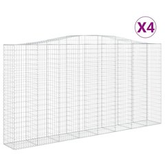 vidaXL kaarekujulised gabioonkorvid 4 tk, 400 x 50 x 200/220 cm, raud hind ja info | Aiad ja tarvikud | kaup24.ee