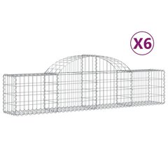 vidaXL kaarekujulised gabioonkorvid 6 tk, 200x30x40/60 cm, raud цена и информация | Заборы и принадлежности к ним | kaup24.ee