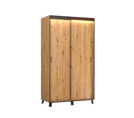 LED valgustusega riidekapp ADRK Furniture Bergamo, 120 cm, pruun hind ja info | Kapid | kaup24.ee