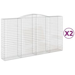 vidaXL kaarekujulised gabioonkorvid 2 tk, 400x50x220/240 cm, raud hind ja info | Aiad ja tarvikud | kaup24.ee